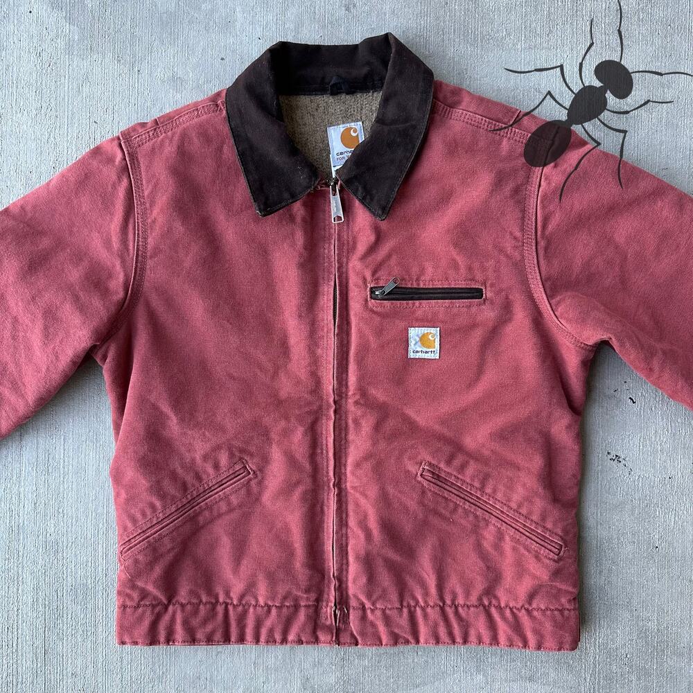Vintage Y2K Carhartt WOMENS WJ097 VRS pink Detroit work wear jacket - Picture 3 of 8